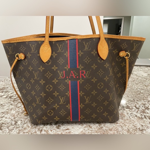 Louis Vuitton Neverfull monogrammed bag navy inside - Picture 4 of 8